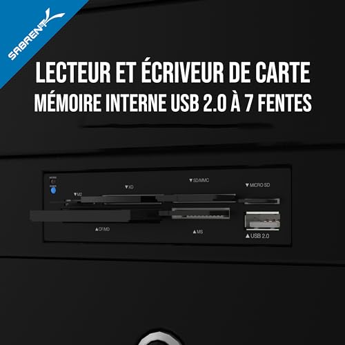 Lecteur de Carte USB 7 en 1 Super Fast - Compatible SD Micro SD M2 MMC SDHC XD CF MD - Câble d’Alimentation Inclus (CRW-