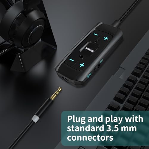 Toease Carte son USB virtuelle 7.1 avec son surround, adapté pour PC et console, avec câble 3,5 mm, offrant un son stéré