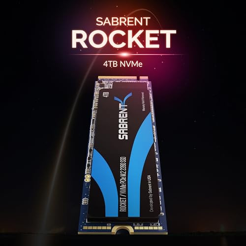 SABRENT M.2 NVMe SSD 4To Interne Solid State pour PC et laptops, Hautement performant, compatible NUCs et desktops (SB-R