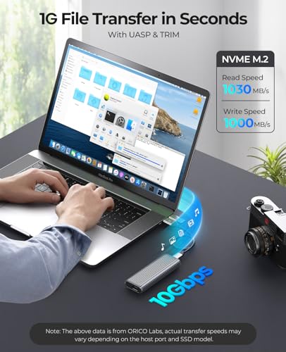 Boîtier SSD M.2 NVMe USB|2 Gen2 10 Gbps, Alu Dissipateur, Compatible M-Key 2230/2242/2260/2280, UASP et Trim