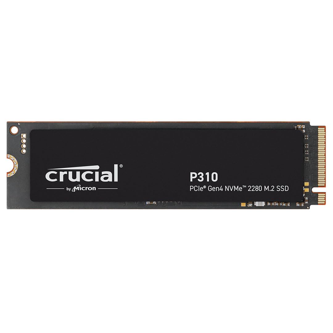 Crucial P310 SSD 1To PCIe Gen4 NVMe M.2 2280, Jusqu’à 7,100 Mo/s, Compatible avec Portables, Ordinateurs Bureau & Consol