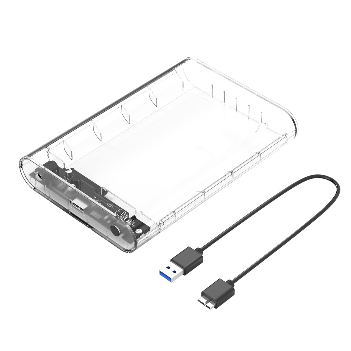 ORICO Boîtier de Disque Dur Externe |5" USB |0 Transparent, Montage sans Outil UASP Accéléré, Compatible SATA III 5 GB/s