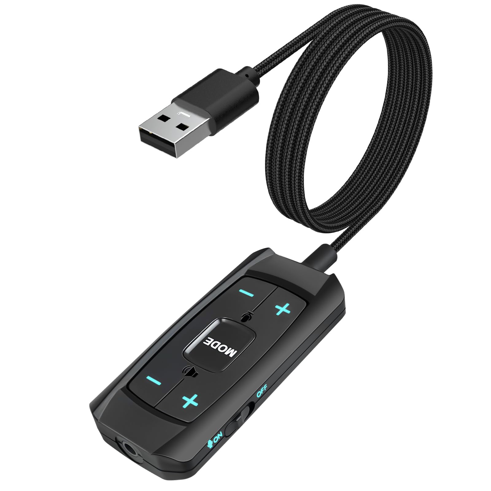 Toease Carte son USB virtuelle 7.1 avec son surround, adapté pour PC et console, avec câble 3,5 mm, offrant un son stéré
