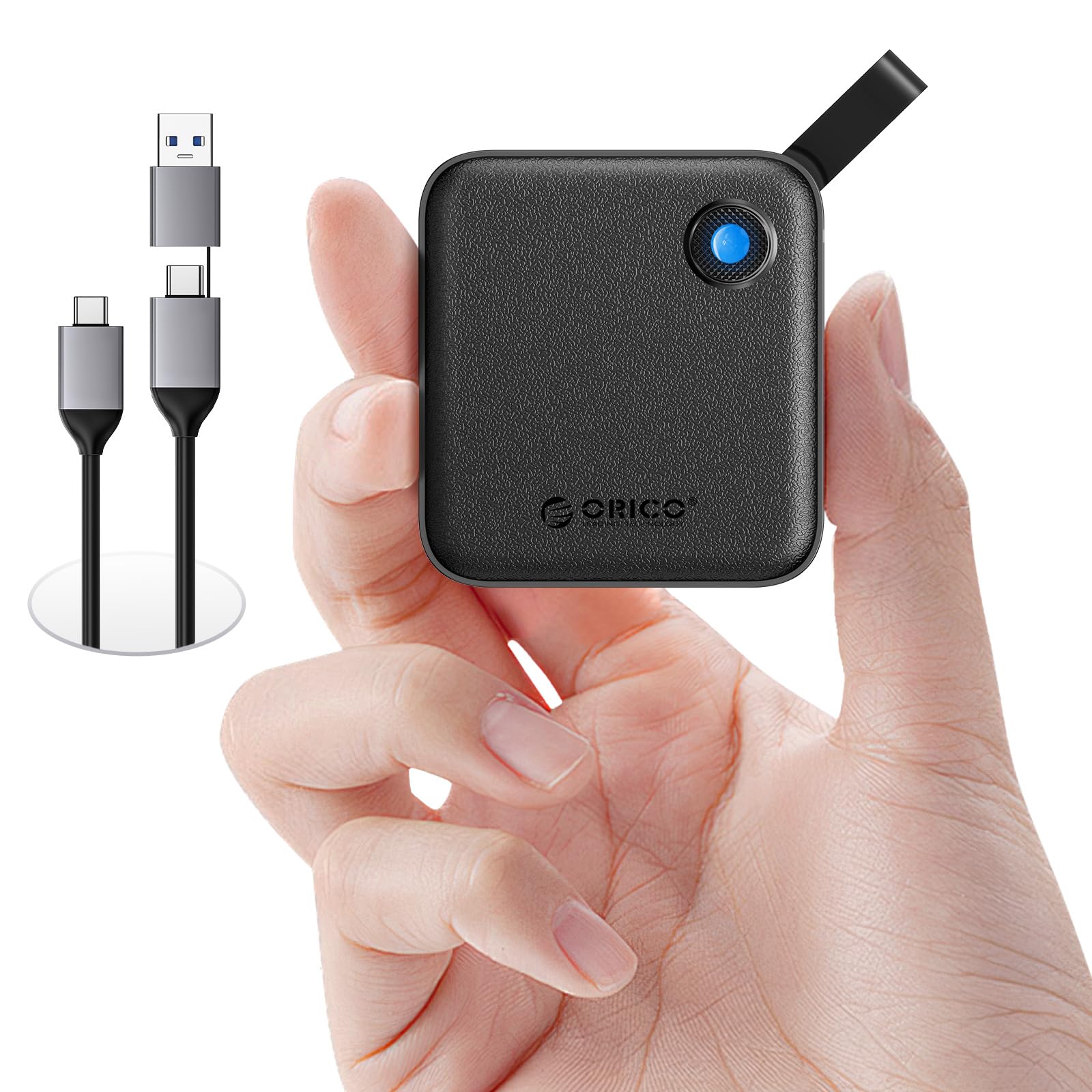 ORICO SSD Portable USB-C B5PLUS Jusqu'à 460 Mo/s Indicateur d'État Stockage Fiable pour Smartphone, Tablette et Ordinate